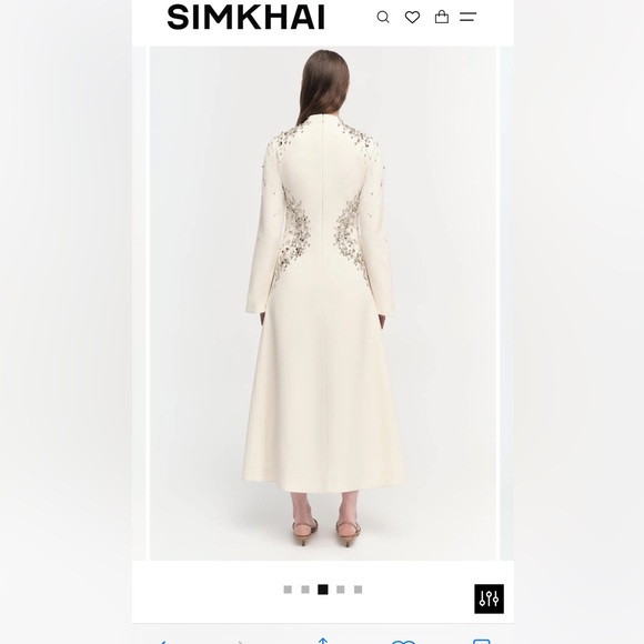 NWT Simkhai Odetta Midi Dress in Natural White Size 0 - Picture 4 of 10